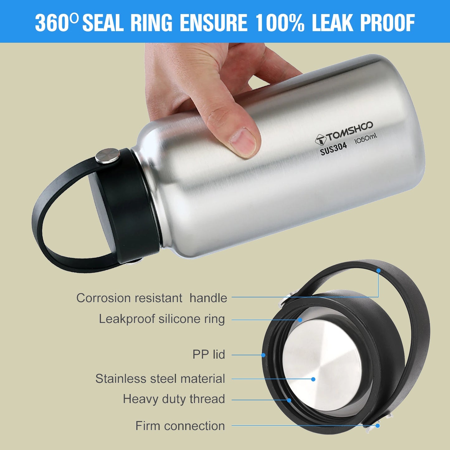 Stainless Steel Bottle with Cup or Hanging Pot