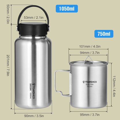 Stainless Steel Bottle with Cup or Hanging Pot