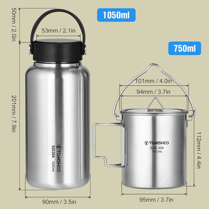 Stainless Steel Bottle with Cup or Hanging Pot